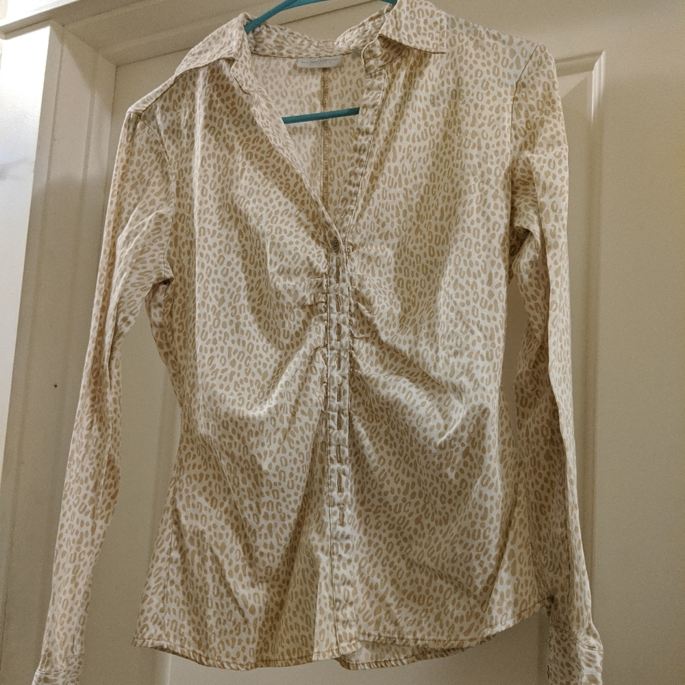 Leopard print buttondown